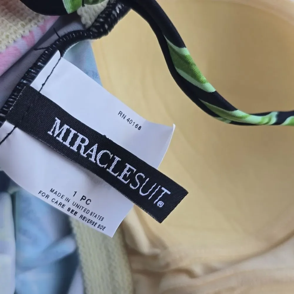 Miraclesuit NWT 4B Tankini‎ Top Black Floral And Magicsuit Brief Bottom Set Sz 8